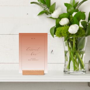 Warm Peach Minimalist Dessert Bar Sign Holder