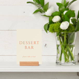 Warm Peach Minimalist Dessert Bar Sign Holder