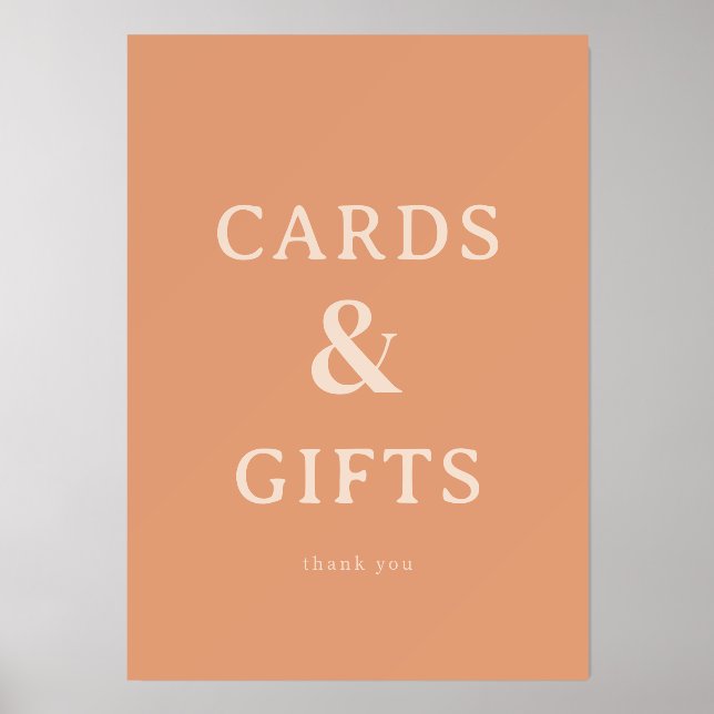 Warm Peach Minimalist Gratitude Card Holder (Front)