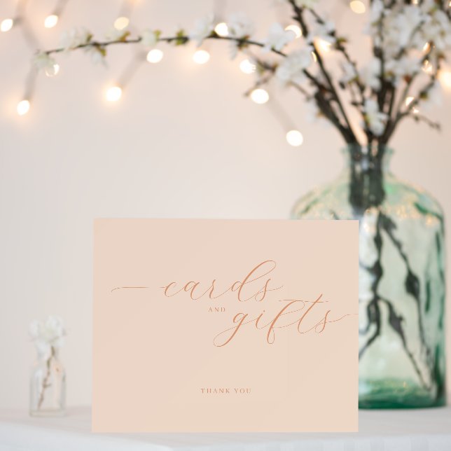 Warm Peach Minimalist Gratitude Sign (In Situ (Wedding))