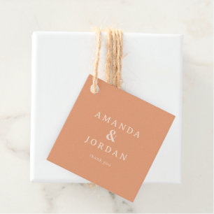 Warm Peach Minimalist Names Favor Tags