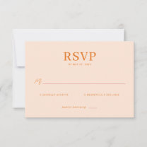 Warm Peach Minimalist RSVP Card