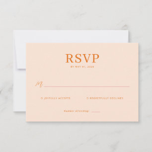 Warm Peach Minimalist RSVP Card