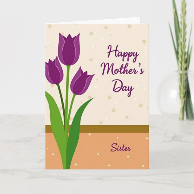 Warm Peach Mothers Day Card (Front)