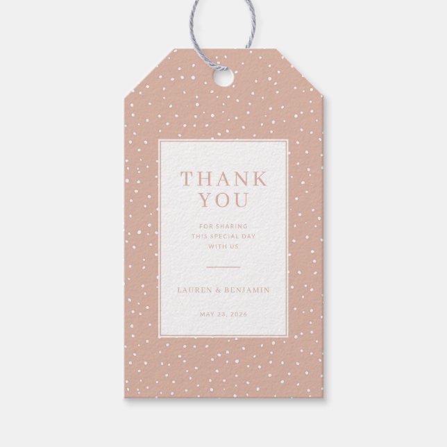 Warm Peach Polka Dots Gift Tags (Front)