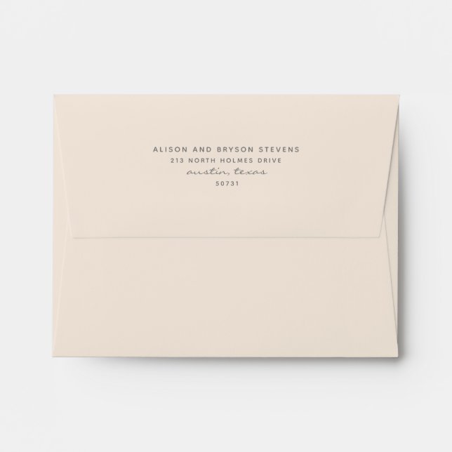 Warm Peach Return Address Envelope (Back (Top Flap))