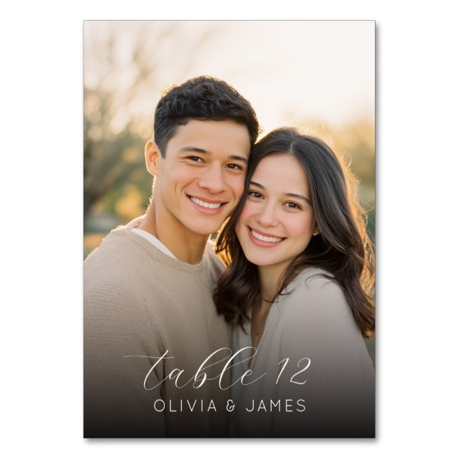 Warm Photo Table Number (Back)