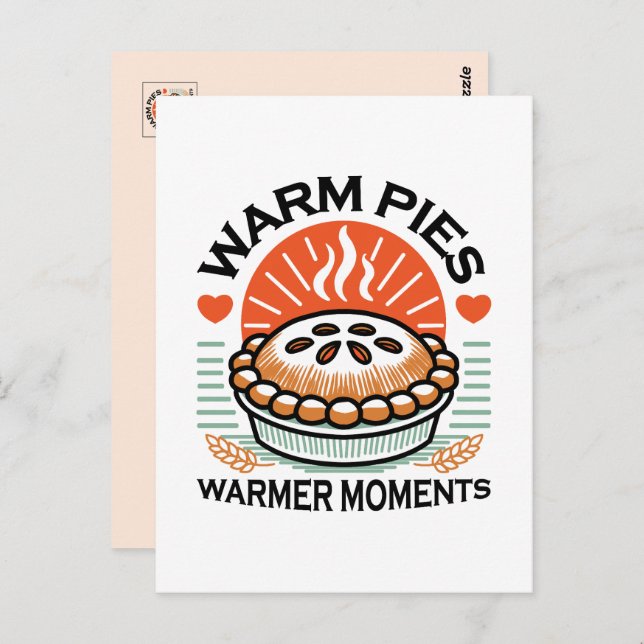 Warm Pies Warmer Moments – Cozy Autumn Design Postcard (Front/Back)