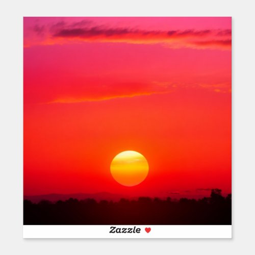 Warm Pink and Orange Summer Sunset  Sticker