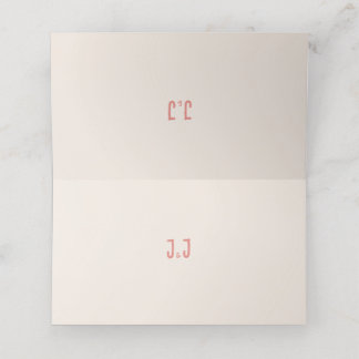 Warm Pink Bird Song Wedding Place Card