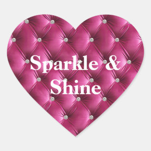 Warm Pink Faux Velvet Heart Sticker