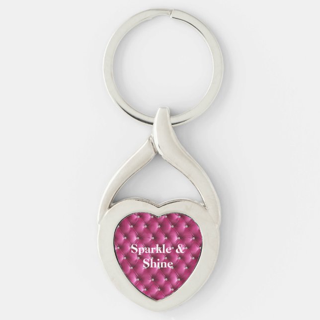 Warm Pink Faux Velvet Keychain (Front)