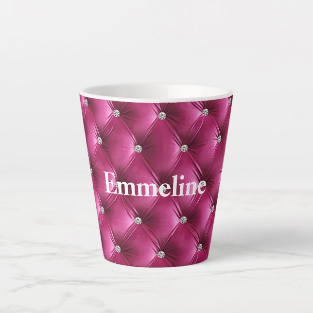 Warm Pink Faux Velvet Latte Mug (Front)