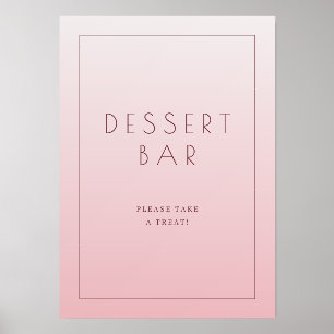 Warm Pink Minimalist Dessert Bar Sign Holder