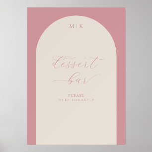 Warm Pink Minimalist Dessert Bar Sign Holder