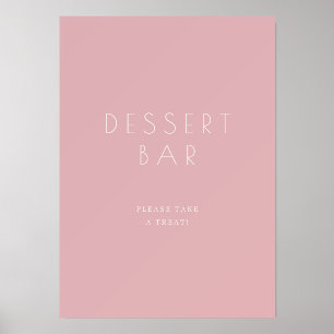 Warm Pink Minimalist Dessert Bar Sign Holder