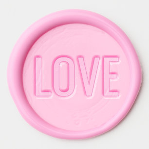 Warm Pink Minimalist Love Stamp Wax Seal Sticker