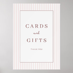 Warm Pink Minimalist Thank You Card Holder