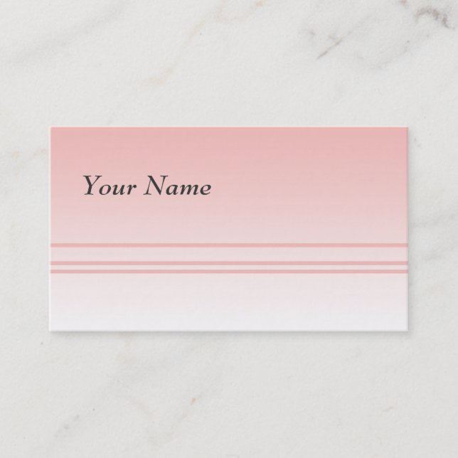 Warm Pink. Simple Elegant Design Business Card (Front)