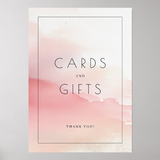 Warm Pink Watercolor Gratitude Cards Holder (Front)