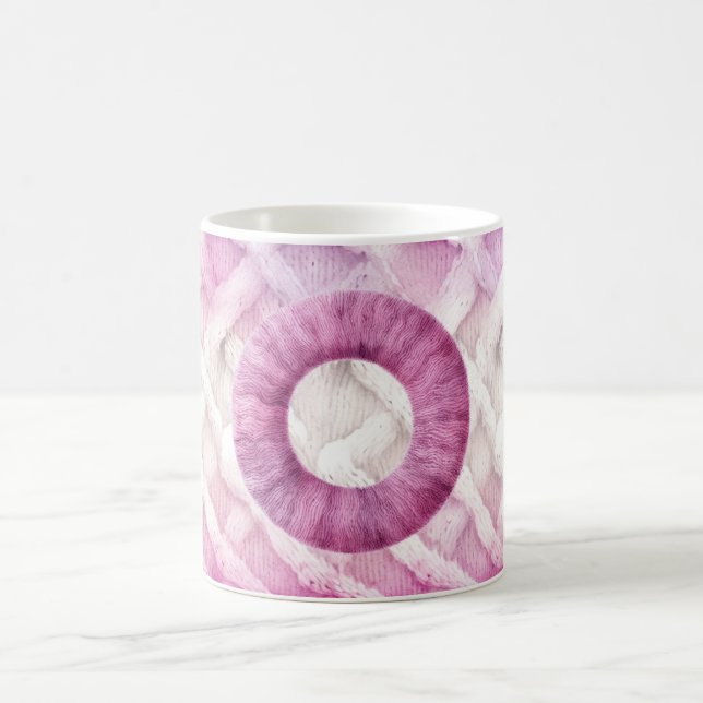 Warm Pink White Purple Letter O Coffee Mug (Center)