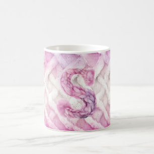 Warm Pink White Purple Letter S Coffee Mug