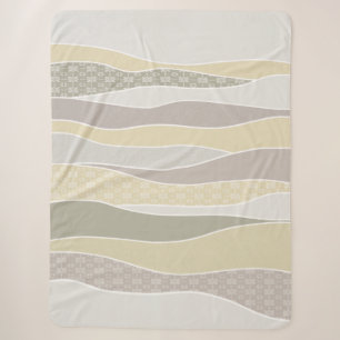 Warm Pink Yellow Green Curved Stripe Abstract Wave Sherpa Blanket