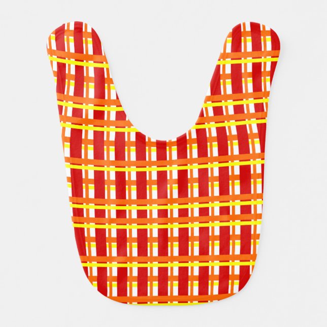 Warm Plaid Baby Bib (Front)