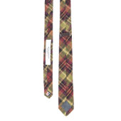 Warm Plaid Necktie w/Personalized Leather Tie Stay (Back)