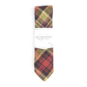 Warm Plaid Necktie w/Personalized Leather Tie Stay (Front)