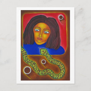 Warm Portrait and Green Curves by Hassan Wahba Postcard