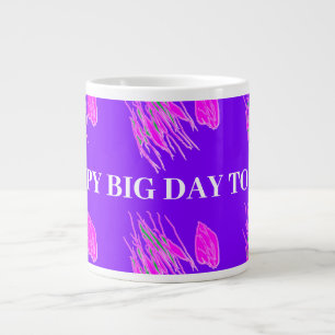 Warm purple and pink enjoy your big day message giant coffee mug