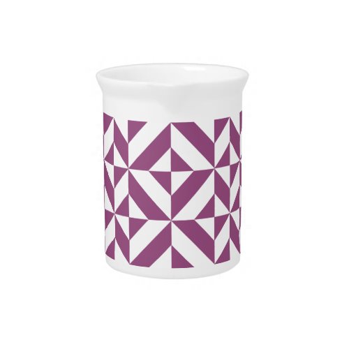 Warm Purple Geometric Deco Cube Beverage Pitcher