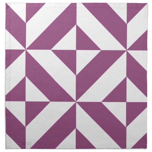 Warm Purple Geometric Deco Cube Cloth Napkin