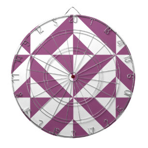 Warm Purple Geometric Deco Cube Dartboard With Darts