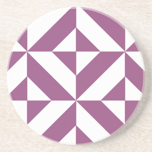 Warm Purple Geometric Deco Cube Drink Coaster