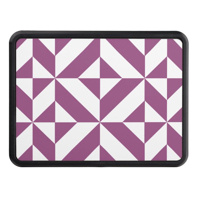 Warm Purple Geometric Deco Cube Hitch Cover (Front)