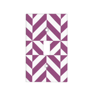 Warm Purple Geometric Deco Cube Light Switch Cover