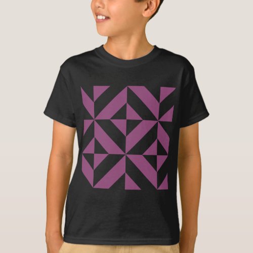 Warm Purple Geometric Deco Cube T_Shirt