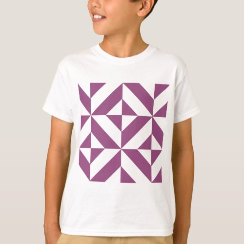 Warm Purple Geometric Deco Cube T_Shirt