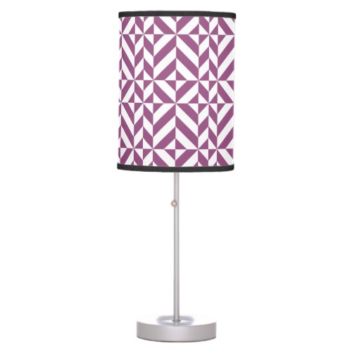 Warm Purple Geometric Deco Cube Table Lamp