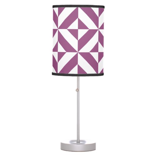 Warm Purple Geometric Deco Cube Table Lamp