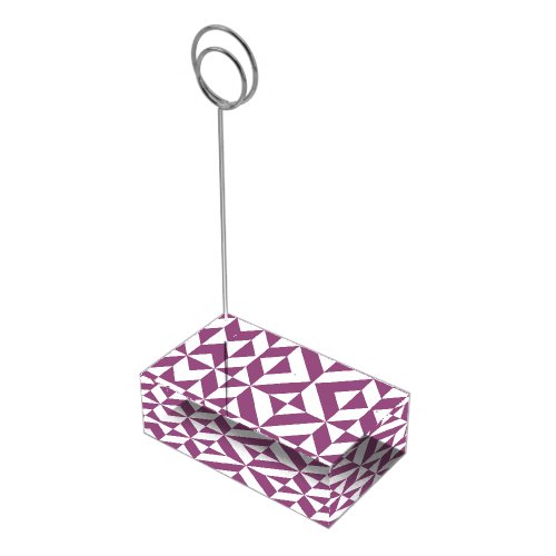 Warm Purple Geometric Deco Cube Table Number Holder