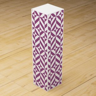 Warm Purple Geometric Deco Cube Wine Box