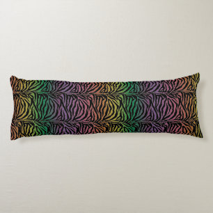 Warm Rainbow Tiger Animal Print Body Pillow