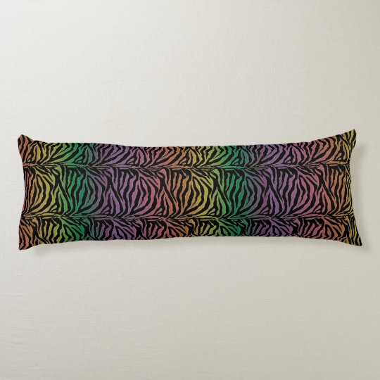 Warm Rainbow Tiger Animal Print Body Pillow Zazzle Com