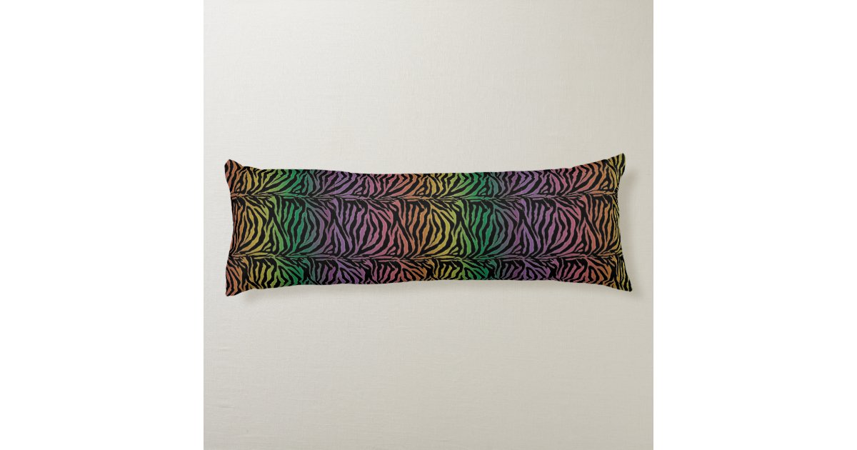 Warm Rainbow Tiger Animal Print Body Pillow Zazzle Com