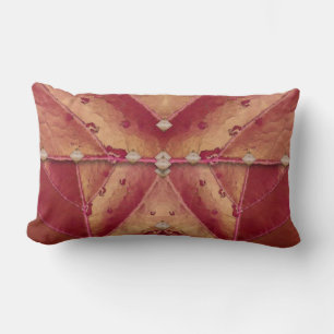 Warm Red and Gold Clutch Lumbar Pillow