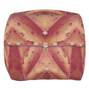 Warm Red and Gold Clutch Outdoor Pouf
