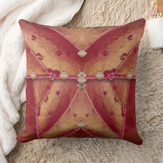 Warm Red and Gold Clutch Throw Pillow (Blanket)